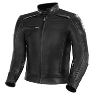 Odzież motocyklowa - SHIMA BLAKE kurtka motocyklowa męska - skórzana, klasyczna kurtka motocyklowa z protektorami CE pleców, barków, łokci, podwójnymi szwami (Czarna, S) - miniaturka - grafika 1
