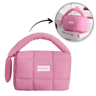 Biżuteria - akcesoria - Kosmetyczka damska pikowana kuferek z rączką 18,5 x 12,5 x 13 cm KS140R - miniaturka - grafika 1