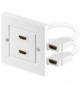 Adaptery i przejściówki - MicroConnect HDMI wall socket 2 port white HDMWALL2 - miniaturka - grafika 1