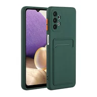 Etui i futerały do telefonów - Dobrze chronione miękkie etui na telefon z TPU z etui na kartę do Samsung Galaxy A52 4G / 5G / A52s 5G Ciemny zielony - miniaturka - grafika 1
