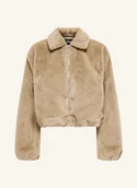 Kurtki damskie - Only Kurtka Ze Sztucznego Futra beige - ONLY - miniaturka - grafika 1