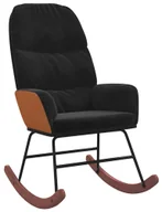 Fotele - Czarny fotel wypoczynkowy bujany - Ulli - miniaturka - grafika 1