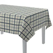 Obrusy i serwetki - Dekoria Obrus prostokątny ecru tło niebieskie kratka 130x130 cm Avinon 420-131-66 - miniaturka - grafika 1