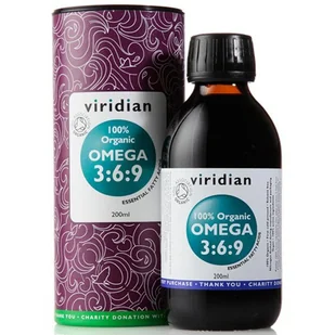 VIRIDIAN VIRIDIAN Organic Omega 3:6:9 Oil 200ml - Przeziębienie i grypa - miniaturka - grafika 1