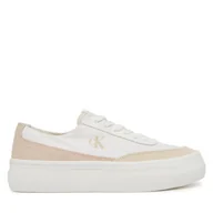 Sneakersy damskie - Sneakersy Calvin Klein Jeans Vulc Flatform Low Cv Mix Mg YW0YW01770 Biały - miniaturka - grafika 1