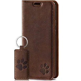 SURAZO Inteligentne magnetyczne etui na telefon komórkowy Samsung Galaxy S20 FE 4G i 5G – etui premium z prawdziwej skóry z motywem łapy – etui z klapką z kieszenią na karty, ochroną RFID, ręcznie - Etui i futerały do telefonów - miniaturka - grafika 1