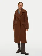 Płaszcze damskie - Vero Moda Kożuch Teresa 10333681 Brązowy Regular Fit - miniaturka - grafika 1