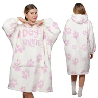 Bluzy damskie - KOC BLUZA Oversize Ciepła Gruba KOCOBLUZA 2w1 XXL DOG MOM Futrzak [KB-W40] - miniaturka - grafika 1
