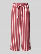 Spodnie damskie - Kuloty o kroju regular fit z wiązanym paskiem model ‘PRIME’ - miniaturka - grafika 1