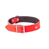 Smycze dla psów - Dingo Skóra i szyi firmy , z paskiem z zamszu z podszewką, standardowe, czerwony - miniaturka - grafika 1