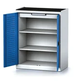 Szafy i regały magazynowe - Alfa 3 Szafa warsztatowa MECHANIC, 1170 x 920 x 500 mm, 2 półki, 1 szuflada, niebieskie drzwi 1262689 - miniaturka - grafika 1