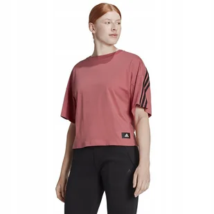 Koszulka adidas FI 3 Stripes Tee HK0494 czerwony X - Koszulki i topy damskie - miniaturka - grafika 1
