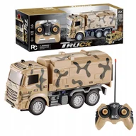 Zabawki zdalnie sterowane - DUŻA CIĘŻARÓWKA WOJSKOWA ZDALNIE STEROWANA NA PILOT RC ŚWIATŁO SAMOCHÓD - miniaturka - grafika 1