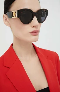 Versace okulary przeciwsłoneczne damskie kolor brązowy 0VE4438B - Okulary przeciwsłoneczne - miniaturka - grafika 1