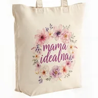 Torby i wózki na zakupy - Torba bawełniana premium na zakupy Dzień Matki Prezent Mama Idealna - miniaturka - grafika 1