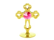 Figurki dekoracyjne - Crystocraft, miniaturka-figurka pozłacana SWAROVSKI/ KRZYŻ - miniaturka - grafika 1