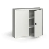 Szafy biurowe - KOVONA Szafa metalowa, 1150 x 1200 x 400 mm, 2 półki, szara/szara C37020.2.09.24B2B - miniaturka - grafika 1
