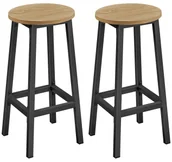 Taborety i hokery - Zestaw 2 Okrąglych Taboretów Kuchennych Loft Dąb Sonoma B1-R63 - miniaturka - grafika 1