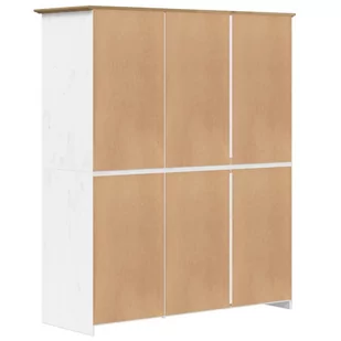 Szafa BODO, biało-brązowa, 151,5x52x176,5 cm, drewno sosnowe Lumarko! - Meble do przedpokoju - miniaturka - grafika 4