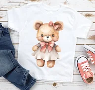 Koszulki dla dziewczynek - koszulka z misiek dla dziewczynki wzór misiek3 - miniaturka - grafika 1