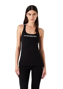 Emporio Armani Damska koszulka z logo Tank Iconic, czarny, M - Koszulki i topy damskie - miniaturka - grafika 1