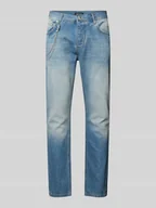 Spodnie męskie - Jeansy o skróconym kroju slim fit z łańcuszkami - miniaturka - grafika 1