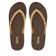 Klapki i japonki damskie - Japonki MICHAEL Michael Kors Zaza 40S5ZAFA1B Złoty - miniaturka - grafika 1