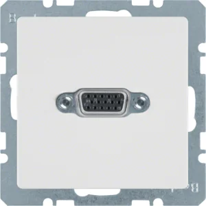 Berker Gniazdo VGA z podłączeniem śrubowym Berker Q.1/Q.3/Q.7 - biały mat - Gniazdka elektryczne - miniaturka - grafika 1