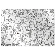 Podnóżki, podpórki, podkładki - Podkładka pod fotel Koty w stylu Doodle 120x90 cm - miniaturka - grafika 1