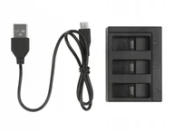 Ładowarki i akumulatory - ŁADOWARKA POTRÓJNA do kamer GoPro Hero 5 6 7 BLACK - miniaturka - grafika 1