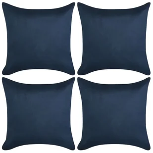 Poszewki na poduszki 80x80 cm, zamszowe, 4 szt., granatowe - Poszewki na poduszki - miniaturka - grafika 1