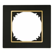 Wyłączniki światła i elektryczne - Ramka pojedyńcza Czarny złoty VESTRA ELEKTRO-PLAST - miniaturka - grafika 1