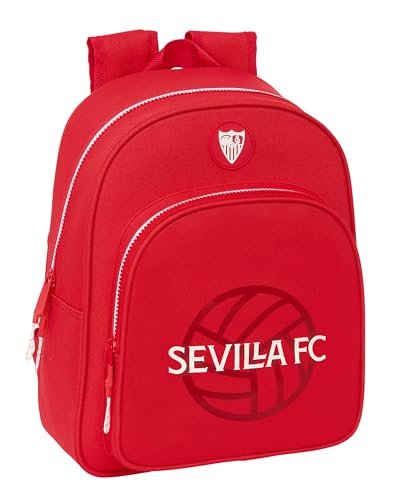 Safta SEVILLA FC plecak dziecięcy, idealny dla dzieci w różnym wieku, wygodny i wszechstronny, jakość i wytrzymałość, 28 x 10 x 34 mm, kolor czerwony, Czerwone, Estándar, Casual