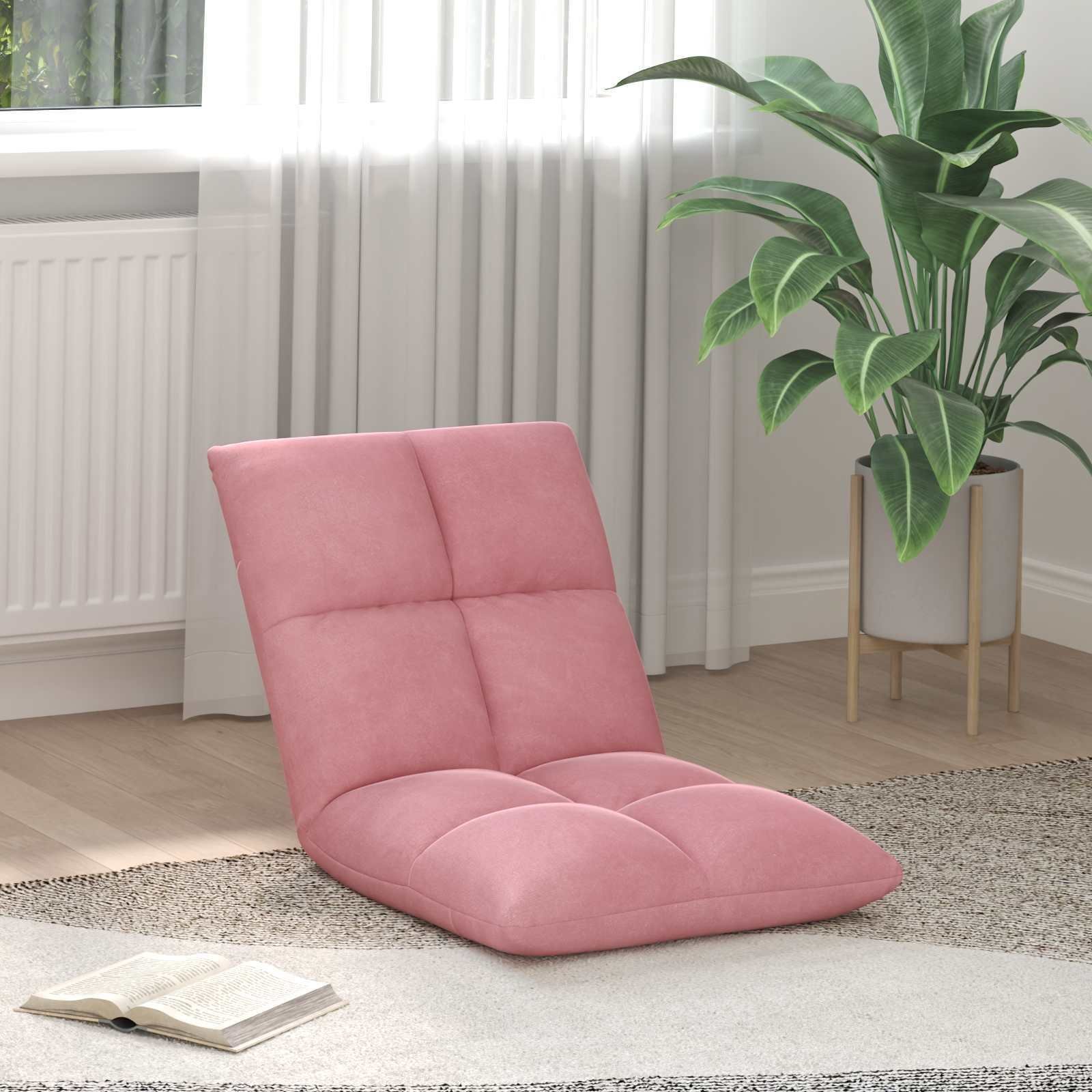 vidaXL vidaXL Krzesło na podłogę Różowy 50 x 61 x 57 cm Aksamit