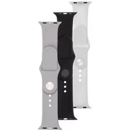 Akcesoria do smartwatchy - Fixed Zestaw pasków Silicone Strap na Apple Watch 42/44/45/49mm FIXSST-434-3SET1 Czarny/Szary /Biały - miniaturka - grafika 1