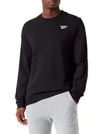 Bluzy męskie - Reebok Męska bluza z lewej klatki piersiowej, czarna, M, Czarny, M - miniaturka - grafika 1