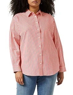 Wrangler Damska koszulka do biura oversized, róża czerwona, XS - Koszulki i topy damskie - miniaturka - grafika 1