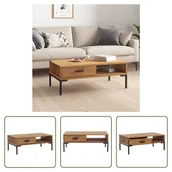 Ławy i stoliki kawowe - The Living Store stolik kawowy 90x50x35 cm lite drewno sosnowe - miniaturka - grafika 1
