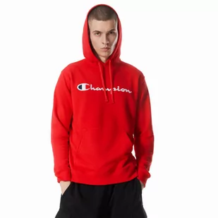Męska bluza dresowa nierozpinana z kapturem Champion Legacy Hooded Sweatshirt - czerwona - CHAMPION - Koszulki sportowe męskie - miniaturka - grafika 1