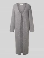 Swetry damskie - Płaszcz z dzianiny z zapięciem na guzik - miniaturka - grafika 1