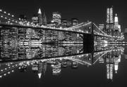 Tapety - Nice Wall New York Brooklyn Bridge night BW) fototapeta 366x254 cm FXL0702 - miniaturka - grafika 1