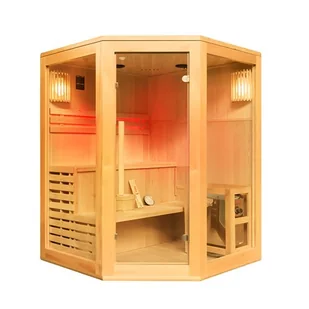 Sauna fińska 5-osobowa narożna 150x150 cm piec Harvia 6KW Bodo4 - Sauny - miniaturka - grafika 1