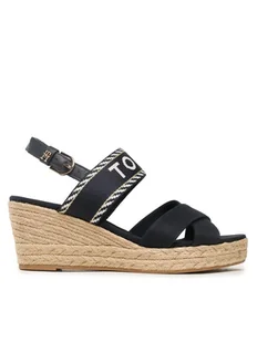 Tommy Hilfiger Espadryle Seasonal Webbing Mid Wedge FW0FW07091 Granatowy - Espadryle damskie - miniaturka - grafika 1