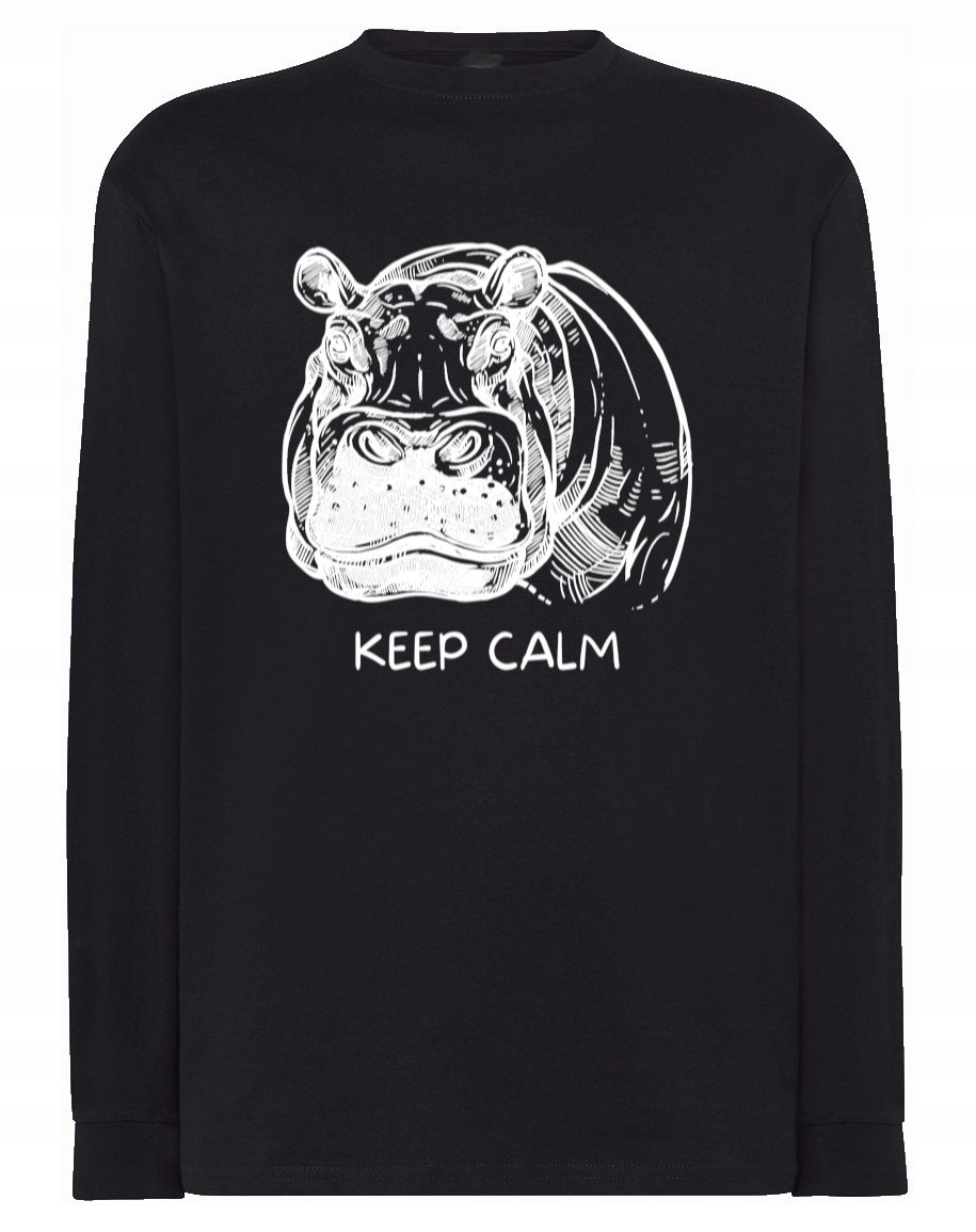 Longsleeve męski nadruk hipopotam KEEP CALM r.4XL