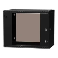 Szafy rack - Szafa wisząca Standard 19" 9U, 400mm, drzwi szklane, czarna - miniaturka - grafika 1