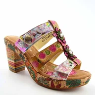 Klapki i japonki damskie - Laura Vita NELLAO 10 klapki damskie skórzane na obcasie - miniaturka - grafika 1