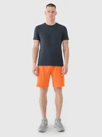 Spodenki męskie - 4F Spodenki treningowe szybkoschnące męskie - pomarańczowe XL - miniaturka - grafika 1