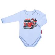 Body dla niemowląt - Body niemowlęce dla noworodka długi rękaw bawełniane straż pożarna niebieskie 62 - miniaturka - grafika 1