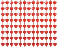 Balony i akcesoria - Kurtyna B&C Serca Z Nadrukiem, Czerwona, 100X200 cm - miniaturka - grafika 1