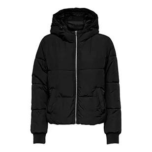 ONLY Damska kurtka JDYNEWERICA Short Hood Jacket OTW NOOS, czarna/szczegóły: srebrny zamek błyskawiczny, XXL - Kurtki damskie - miniaturka - grafika 1